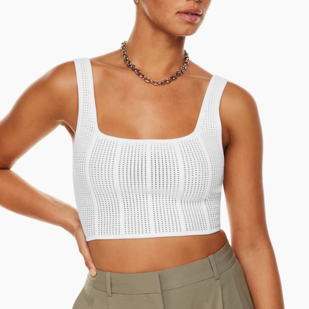 Aritzia Babaton Sculpt Knit Square Neck Cropped tank